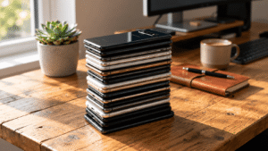 Stapel verschiedener Smartphones – Handy mit Abo vergleichen